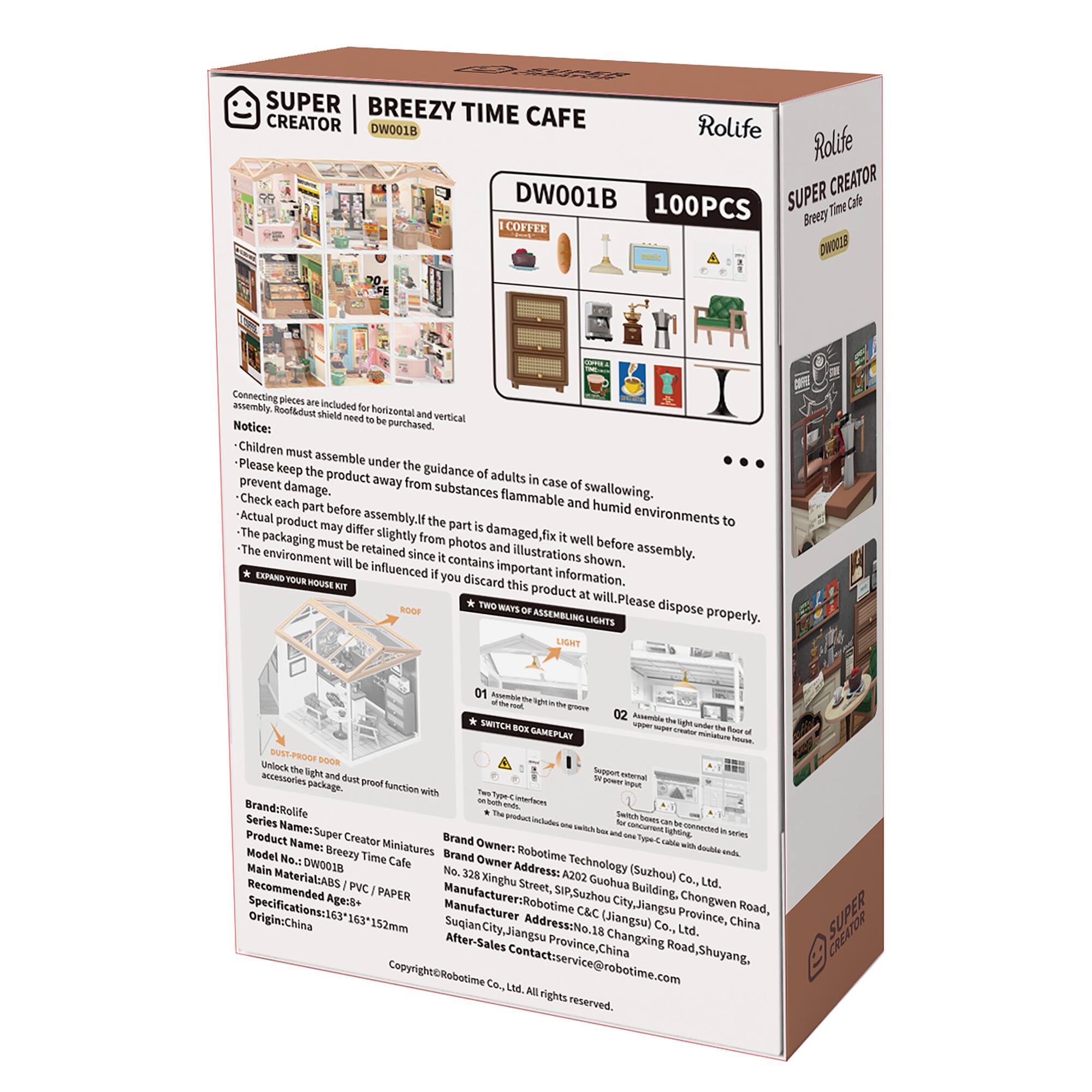 Rolife Super Creator Breezy Time Cafe DIY Miniature Kit
